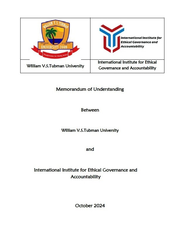 Memorandum of Understanding between William V.S. Tubman University and IIEGA